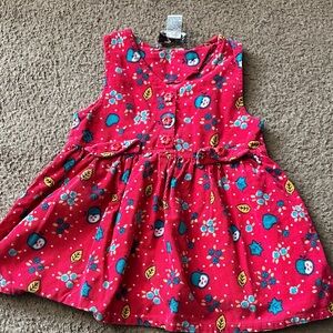 No kidding brand Floral Red Kids Corduroy Dress